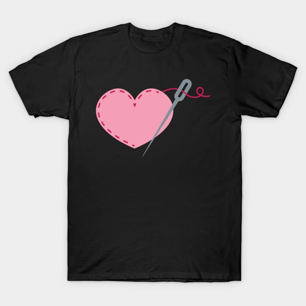 sewing heart T-Shirt by jazzydevil